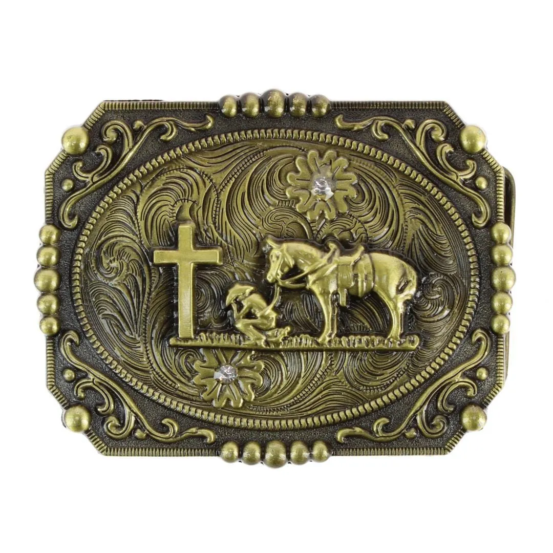 CTM® Men's Praying Cowboy and Cross Belt Buckle sold by Belt Outlet product image thumbnail 4