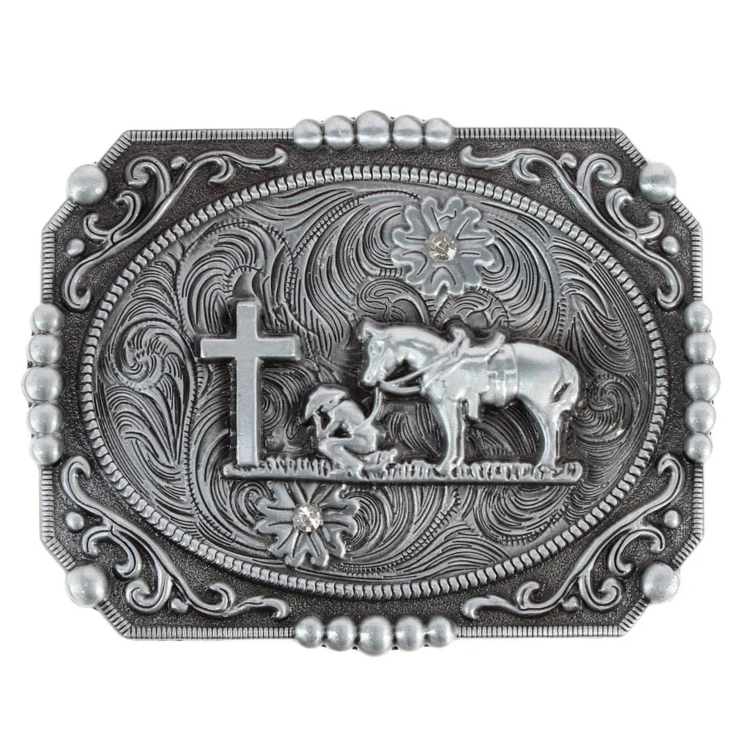CTM® Men's Praying Cowboy and Cross Belt Buckle sold by Belt Outlet product image thumbnail 5