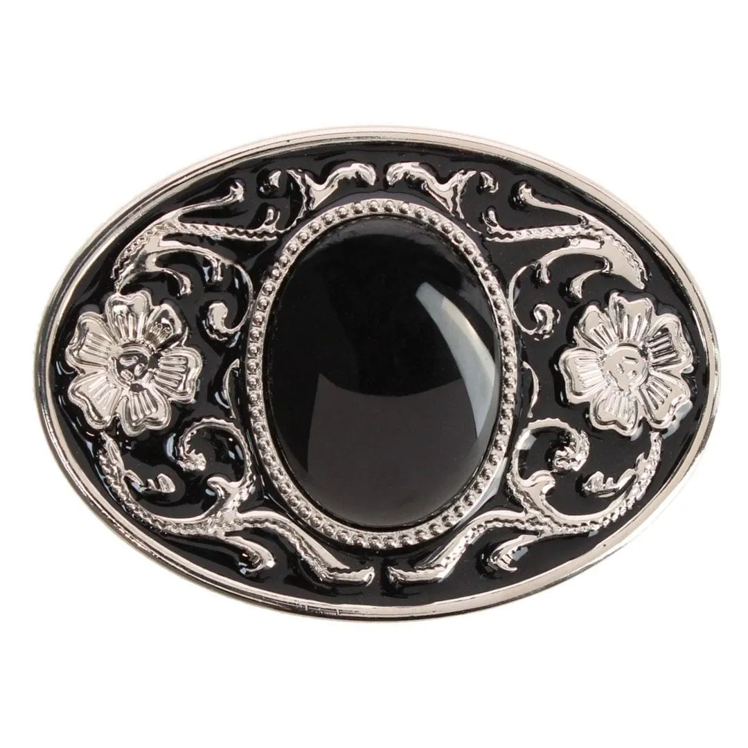 CTM® Women's Ornate Floral Silver Belt Buckle sold by Belt Outlet