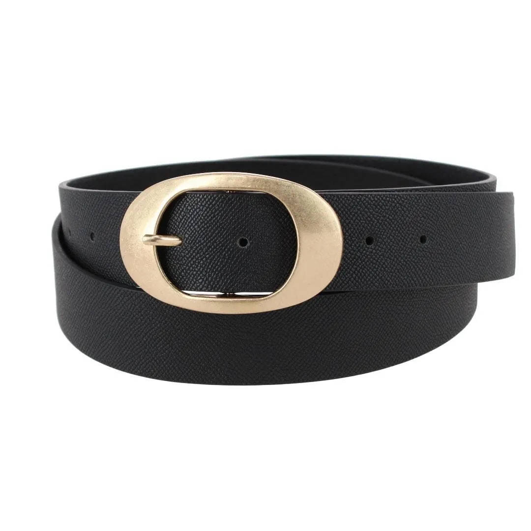 CTM® Women's Plus Size Synthetic Leather Belt with Oval Buckle sold by Belt Outlet product image thumbnail 2
