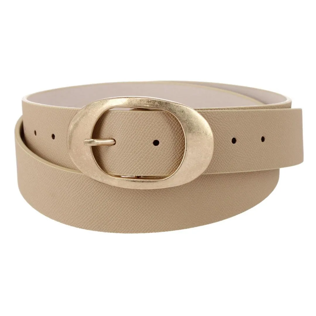 CTM® Women's Plus Size Synthetic Leather Belt with Oval Buckle sold by Belt Outlet