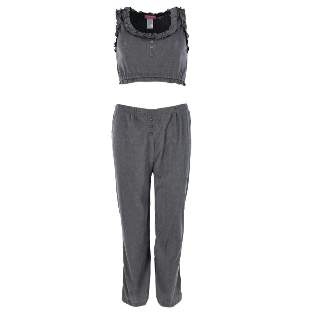 Love to Sleep Ladies Pointelle Crop Tank Pajama Set sold by Belt Outlet product image thumbnail 3