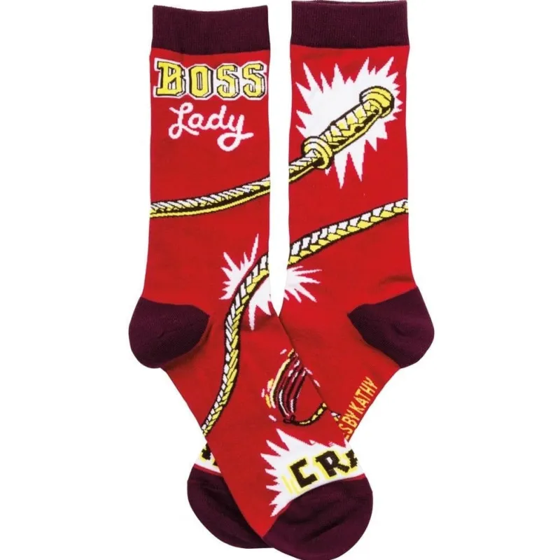 The Bullish Store Women's Boss Lady Whipcrack Novelty Socks made by Belt Outlet