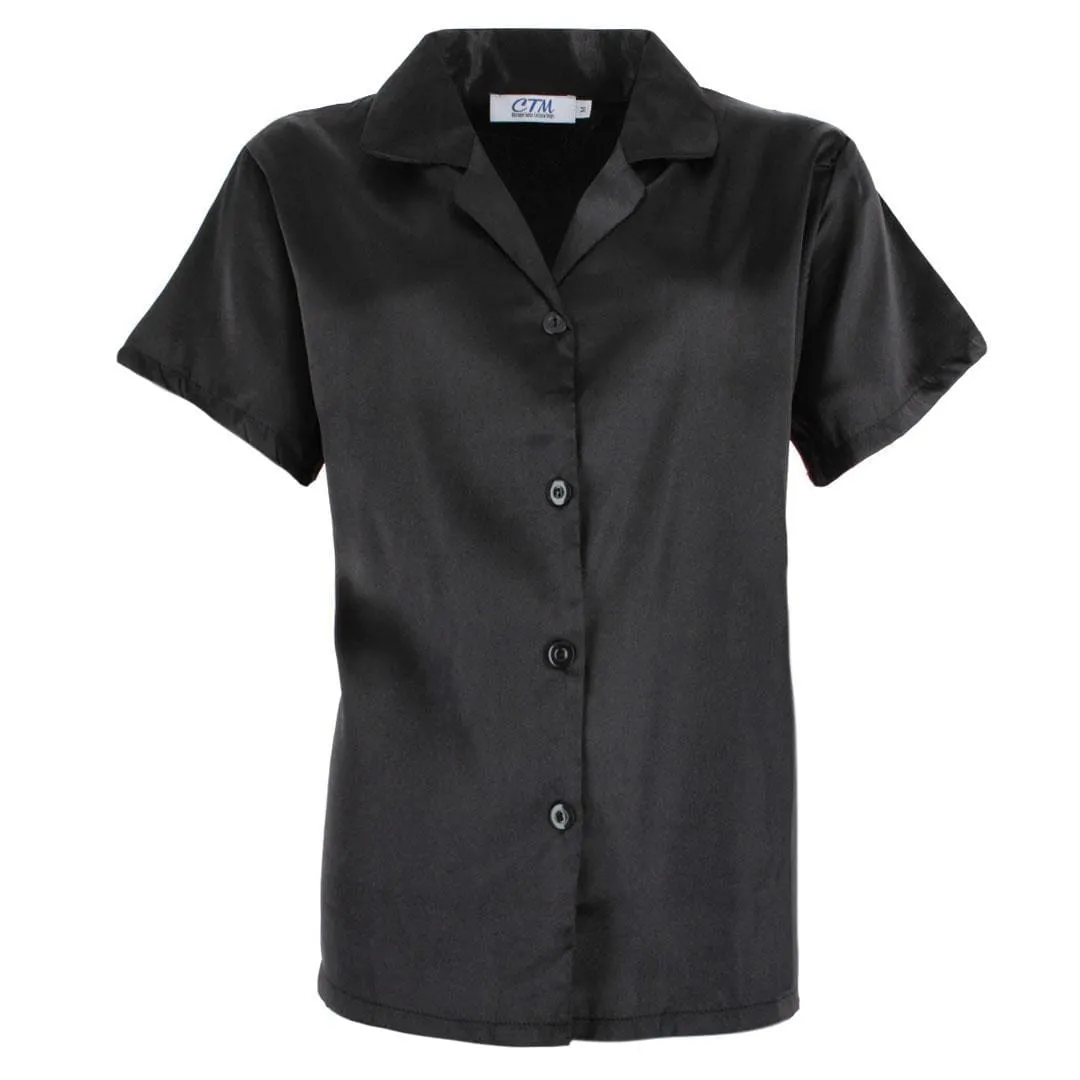 CTM® Women's Notched Collar Satin Short Sleeve Pajama Set sold by Belt Outlet product image thumbnail 4