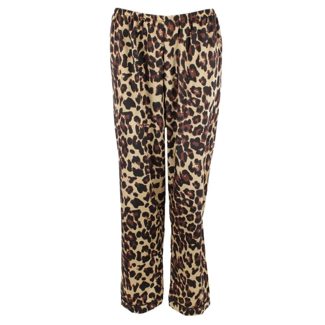 CTM® Women's Leopard Print Satin Long Sleeve Pajama Set sold by Belt Outlet product image thumbnail 5