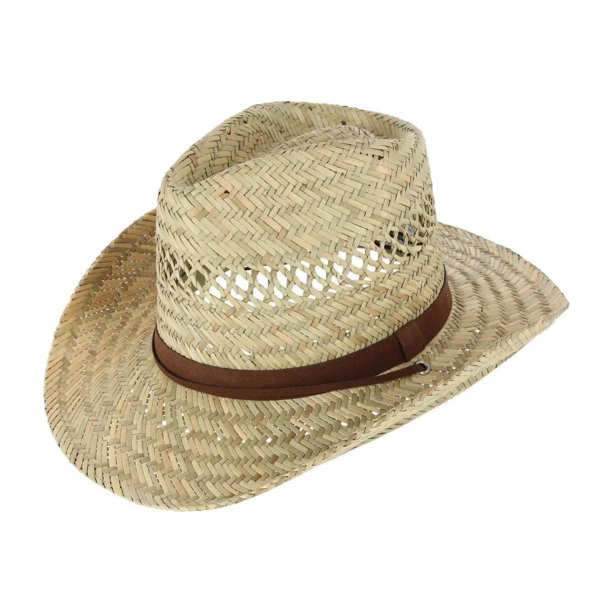 Broner Men's Ventilated Western Straw Hat with Chin Cord sold by Belt Outlet product image thumbnail 4
