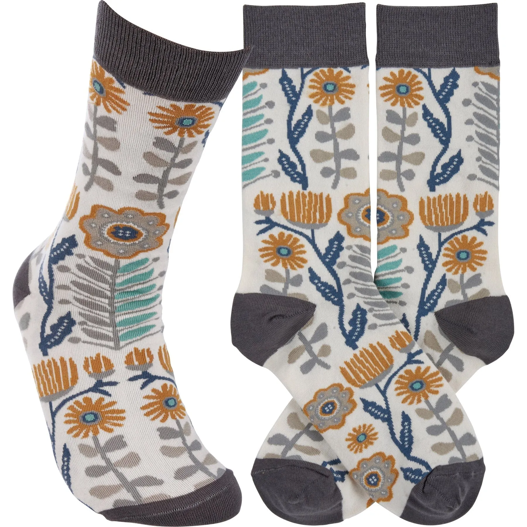 The Bullish Store Women's Folk Art Floral Socks in Multicolor sold by Belt Outlet product image thumbnail 3
