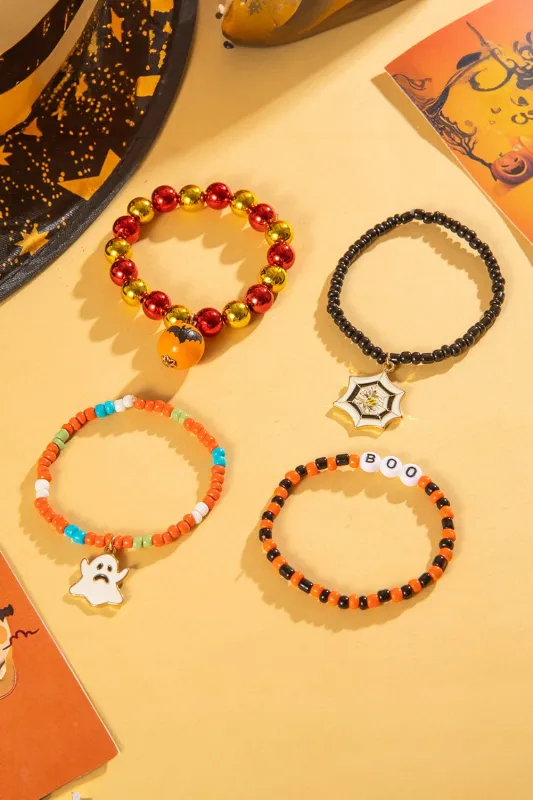 Threaded Pear Women's Halloween Beaded Bracelet Set made by Threaded Pear