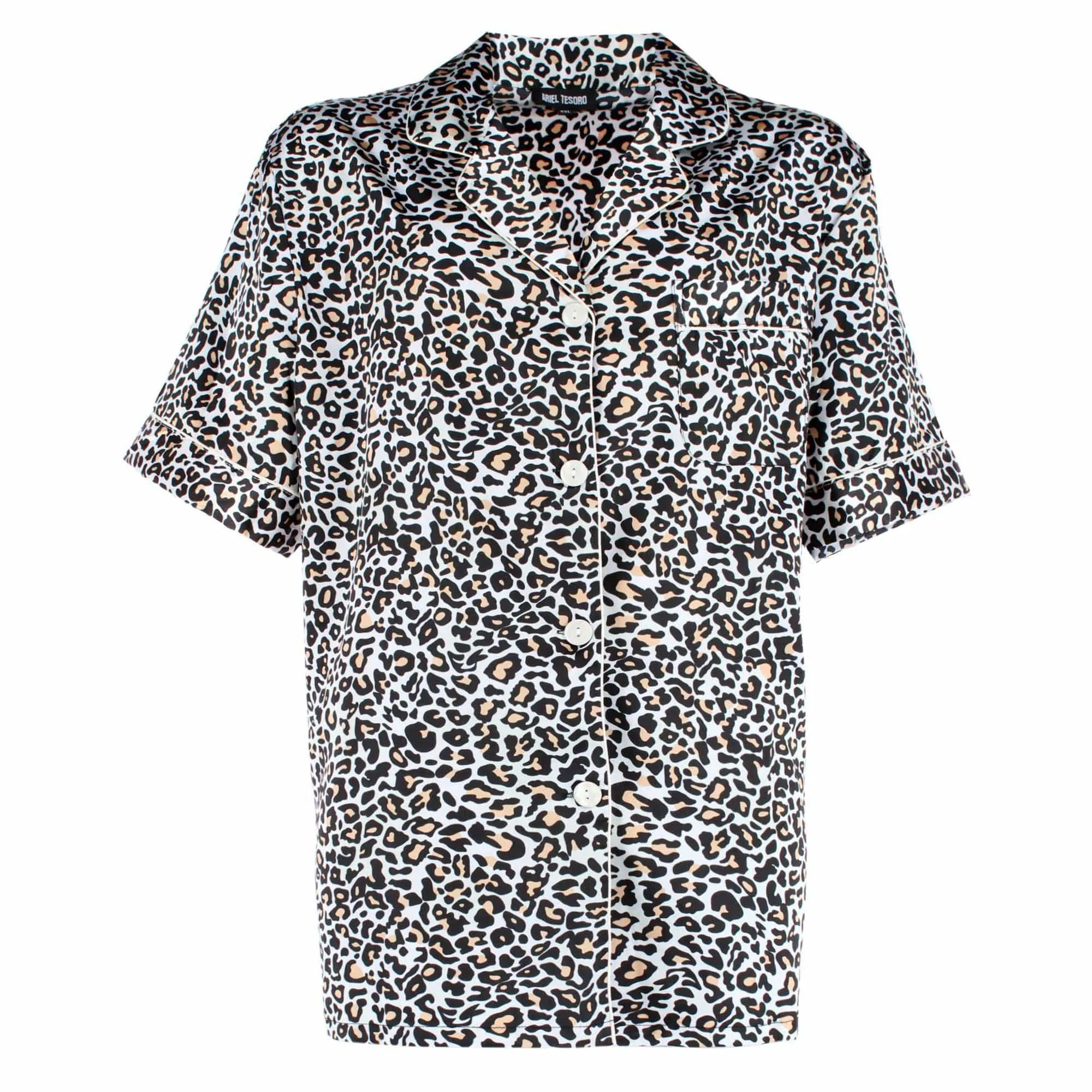 CTM® Women's Plus Size Satin Leopard Print Pajama Set sold by Belt Outlet product image thumbnail 5