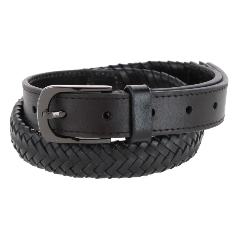 Gloria Vanderbilt Women's 25mm Leather Braided Casual Belt made by Gloria Vanderbilt