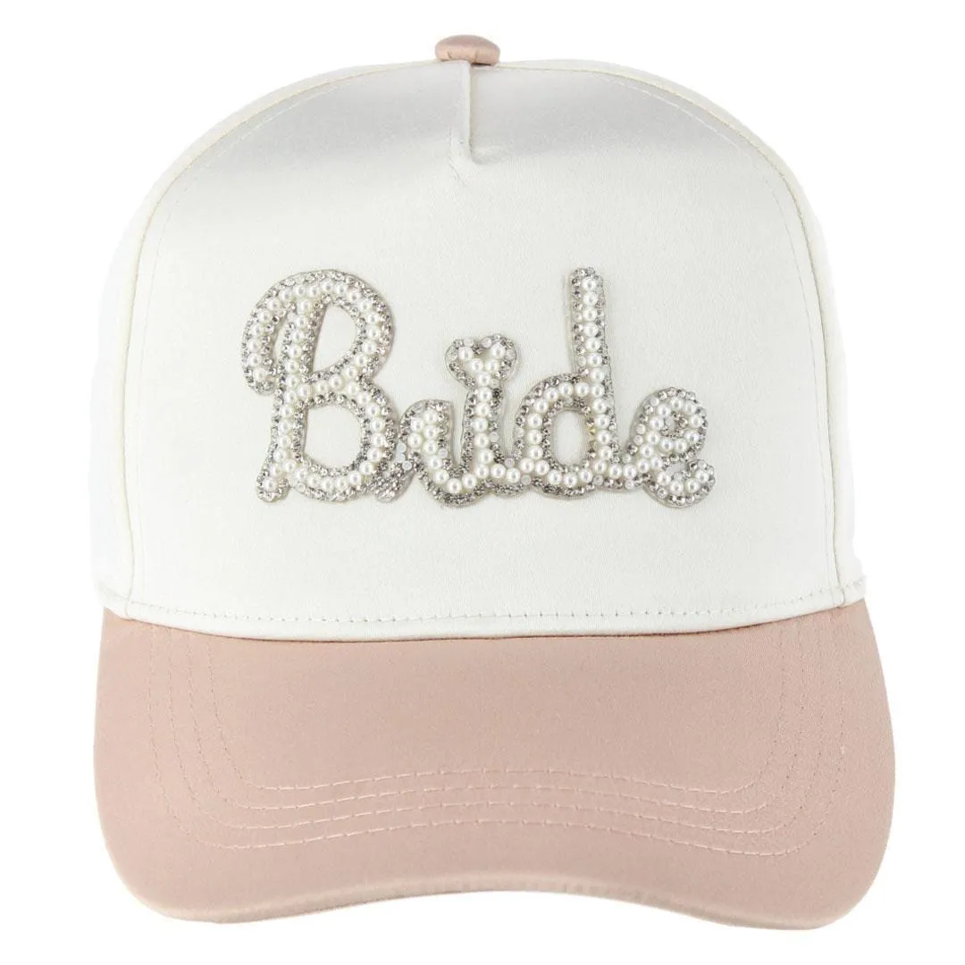 CTM® Bride To Be Satin Pearl Beaded Hat for Women sold by Belt Outlet
