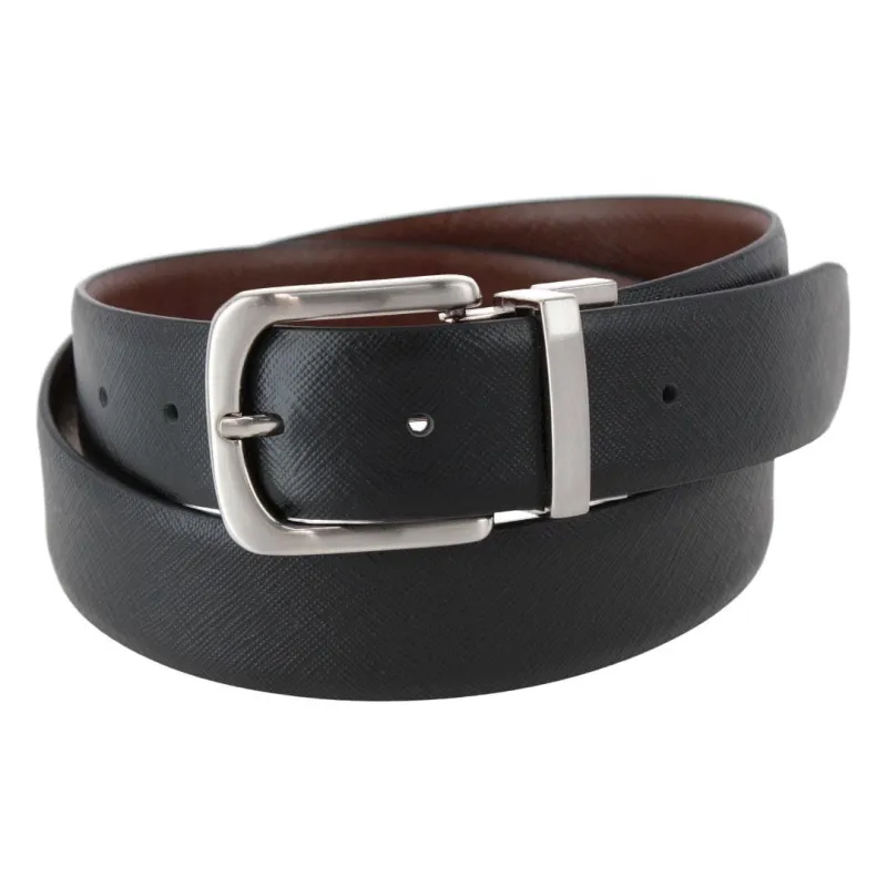 Stone Mountain Men's 35mm Reversible Smooth Bonded Leather Dress Belt made by Belt Outlet