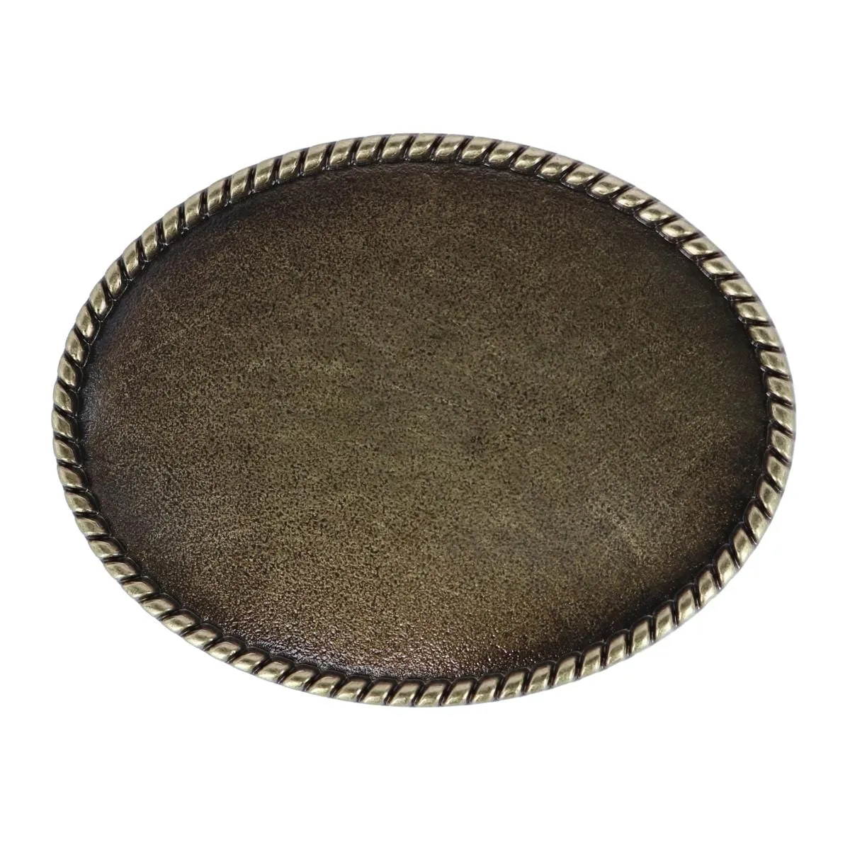 CTM® Blank Oval Belt Buckle with Braided Edge sold by Belt Outlet
