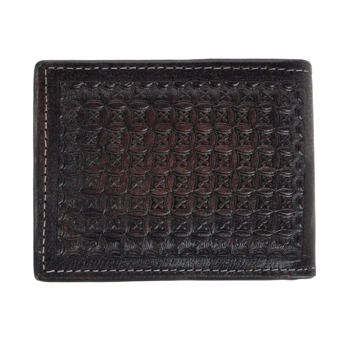 American Bison Men's Leather Hand Tooled Bifold Wallet sold by Belt Outlet product image thumbnail 4
