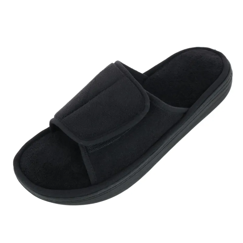 Isotoner Men's Microterry Trevor Adjustable Slide Slipper made by isotoner
