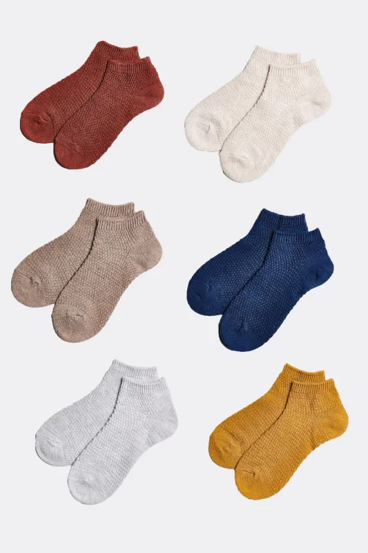 ALAMAE Women's Waffle Stitch Ankle Sock made by Belt Outlet