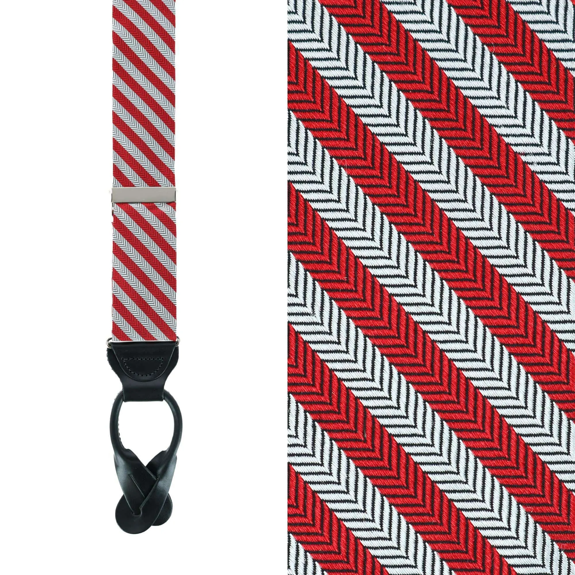 Trafalgar Men's Griswold Striped Herringbone Silk Suspenders sold by Belt Outlet product image thumbnail 4