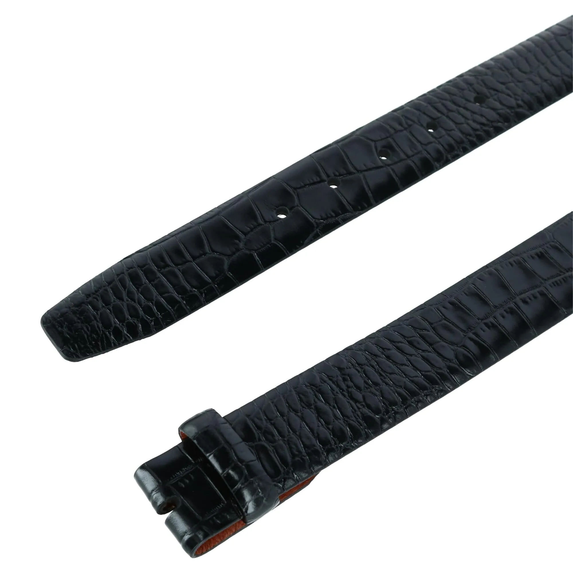 Trafalgar Leather Mock Crocodile Print No Buckle Harness Belt Strap sold by Belt Outlet product image thumbnail 4
