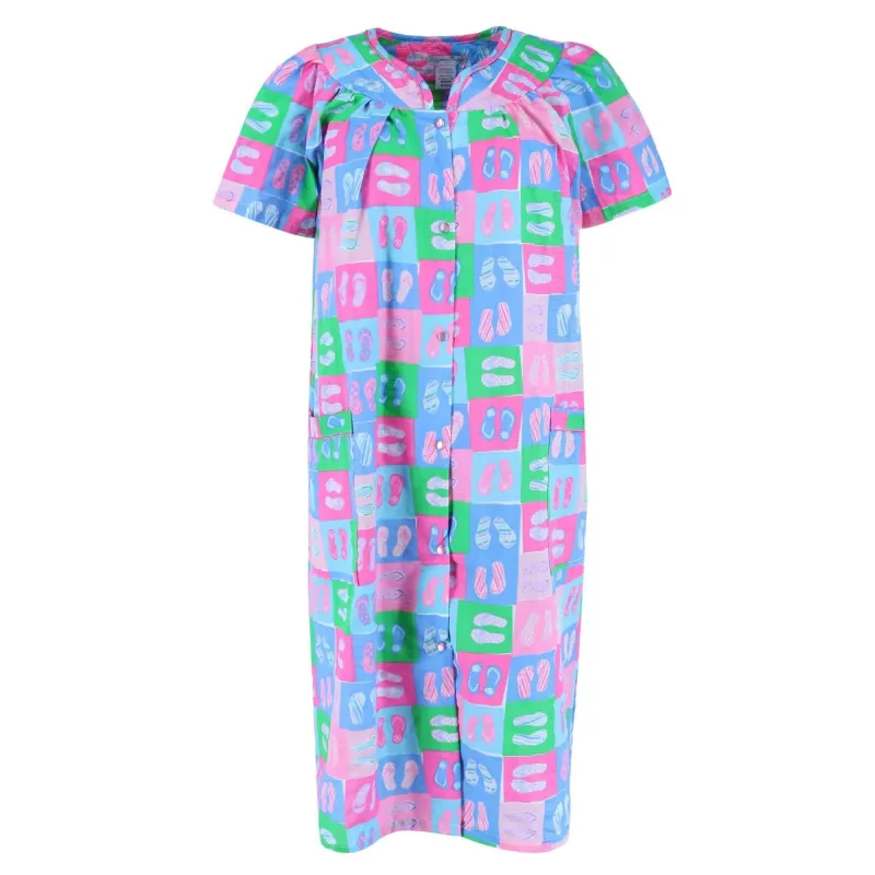 Elegant Emily Women's Plus Size Novelty Print Duster Gown made by Belt Outlet