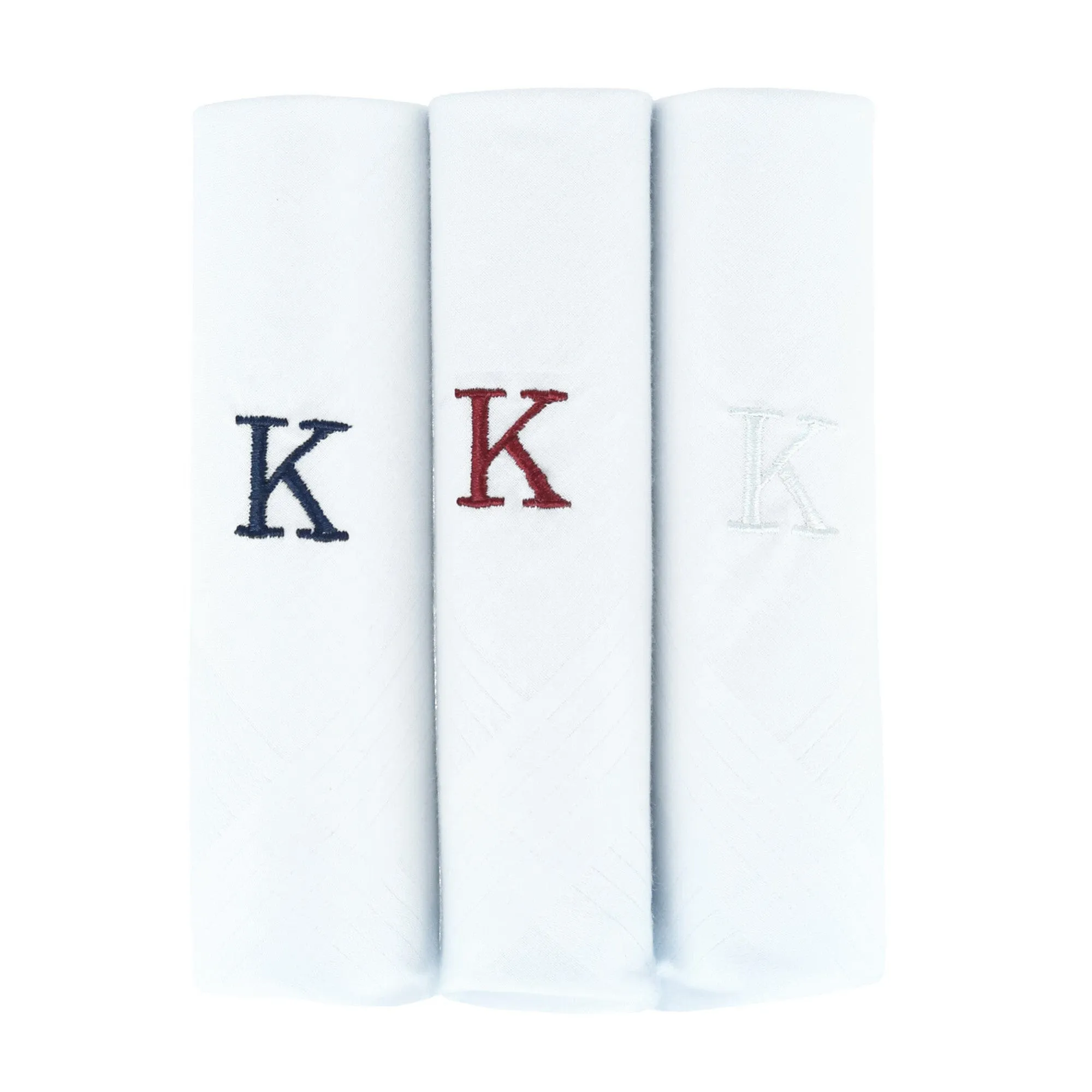 Umo Lorenzo Men's Cotton Boxed Initial Alphabet Handkerchiefs (Pack of 3) sold by Belt Outlet product image thumbnail 3