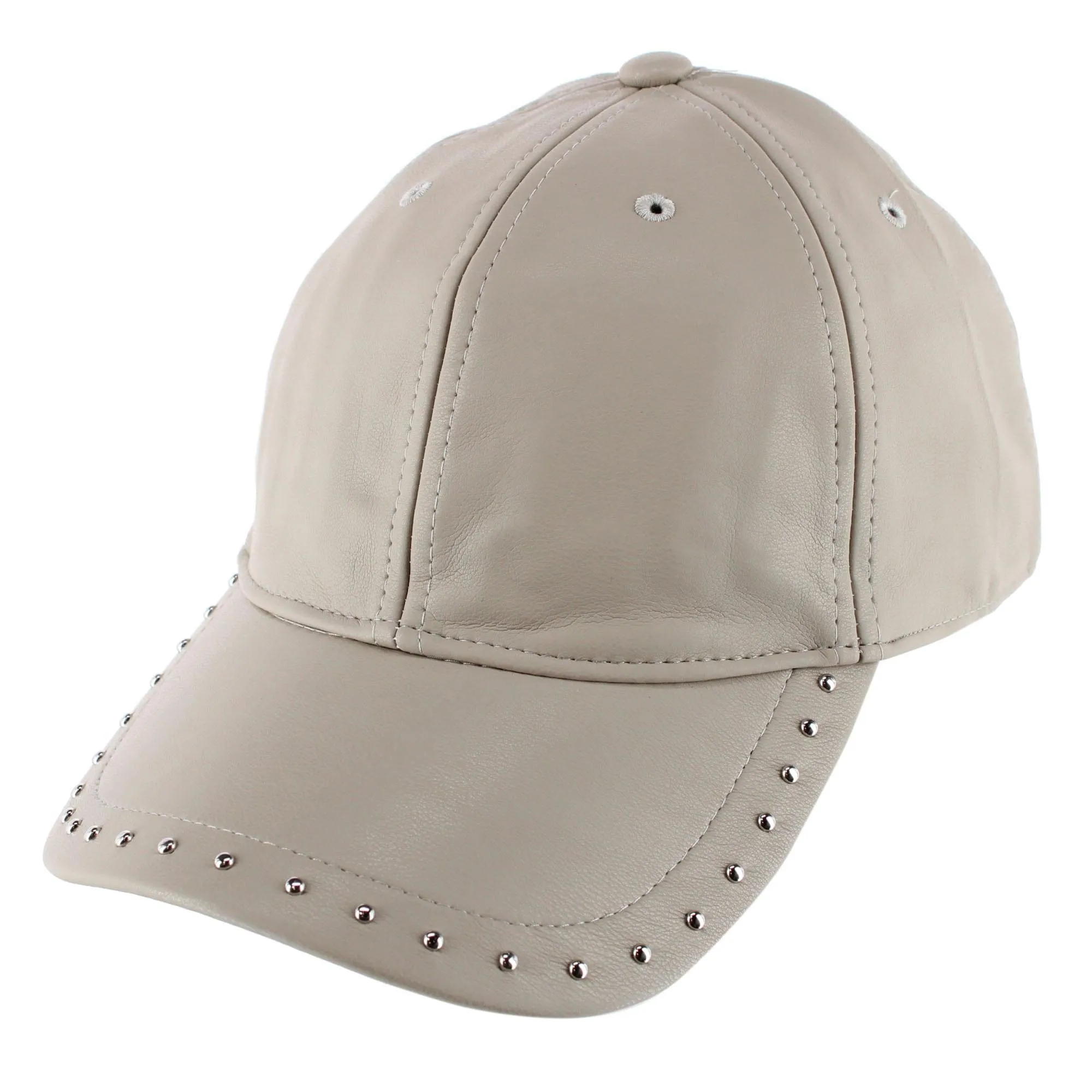 CTM® Women's Leather Rivet Baseball Cap sold by Belt Outlet product image thumbnail 3