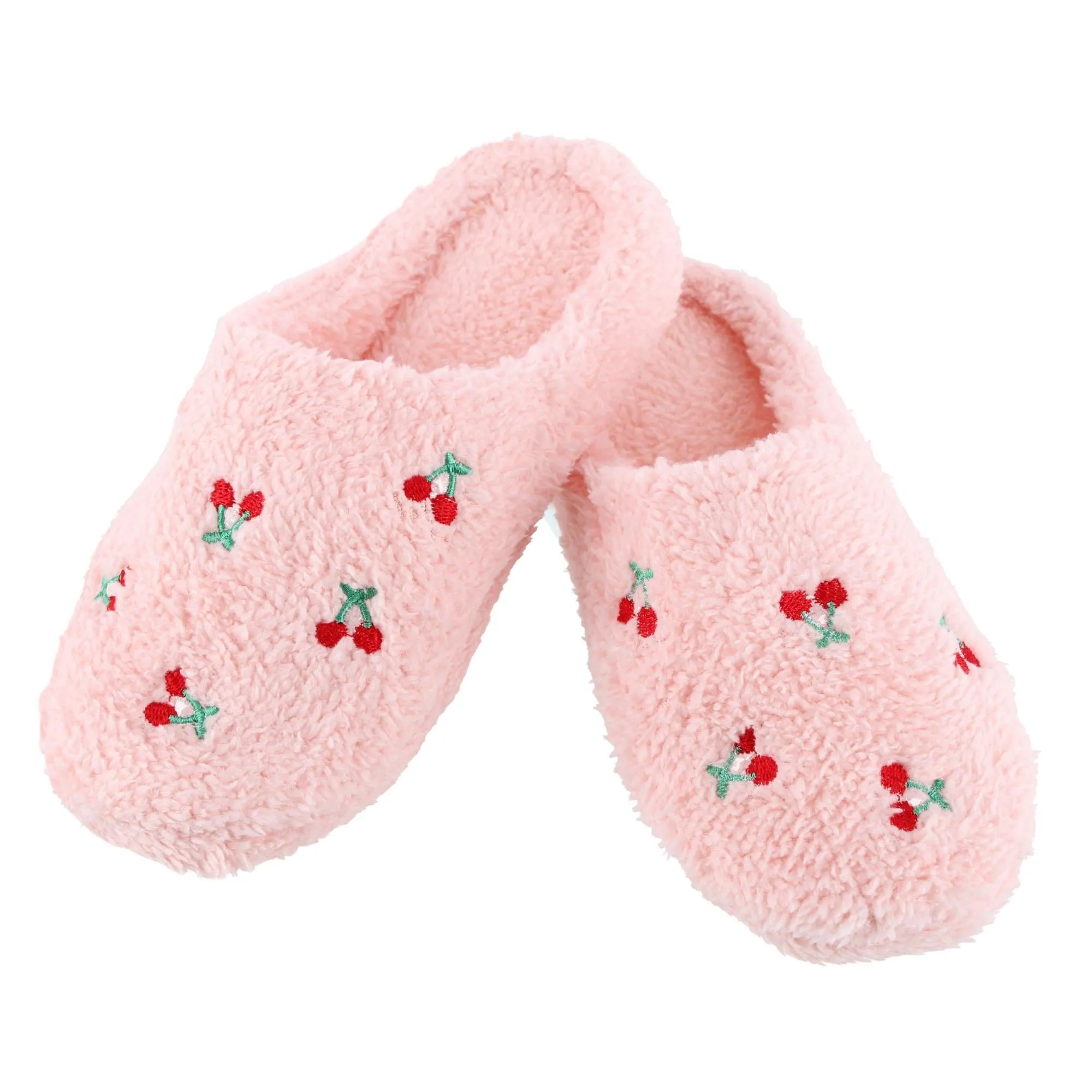 CTM® Women's Cherry Pattern Fur Slippers sold by Belt Outlet product image thumbnail 2