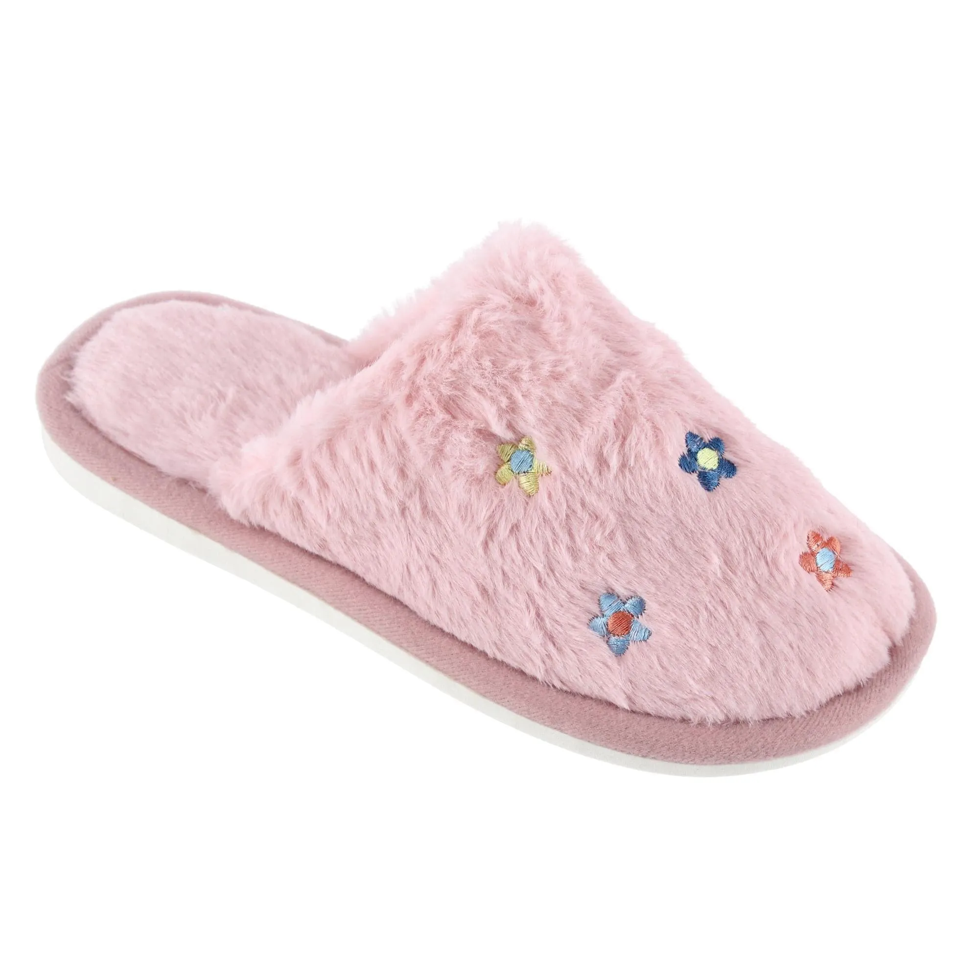 CTM® Women's Flower Print Fur Slippers sold by Belt Outlet product image thumbnail 4