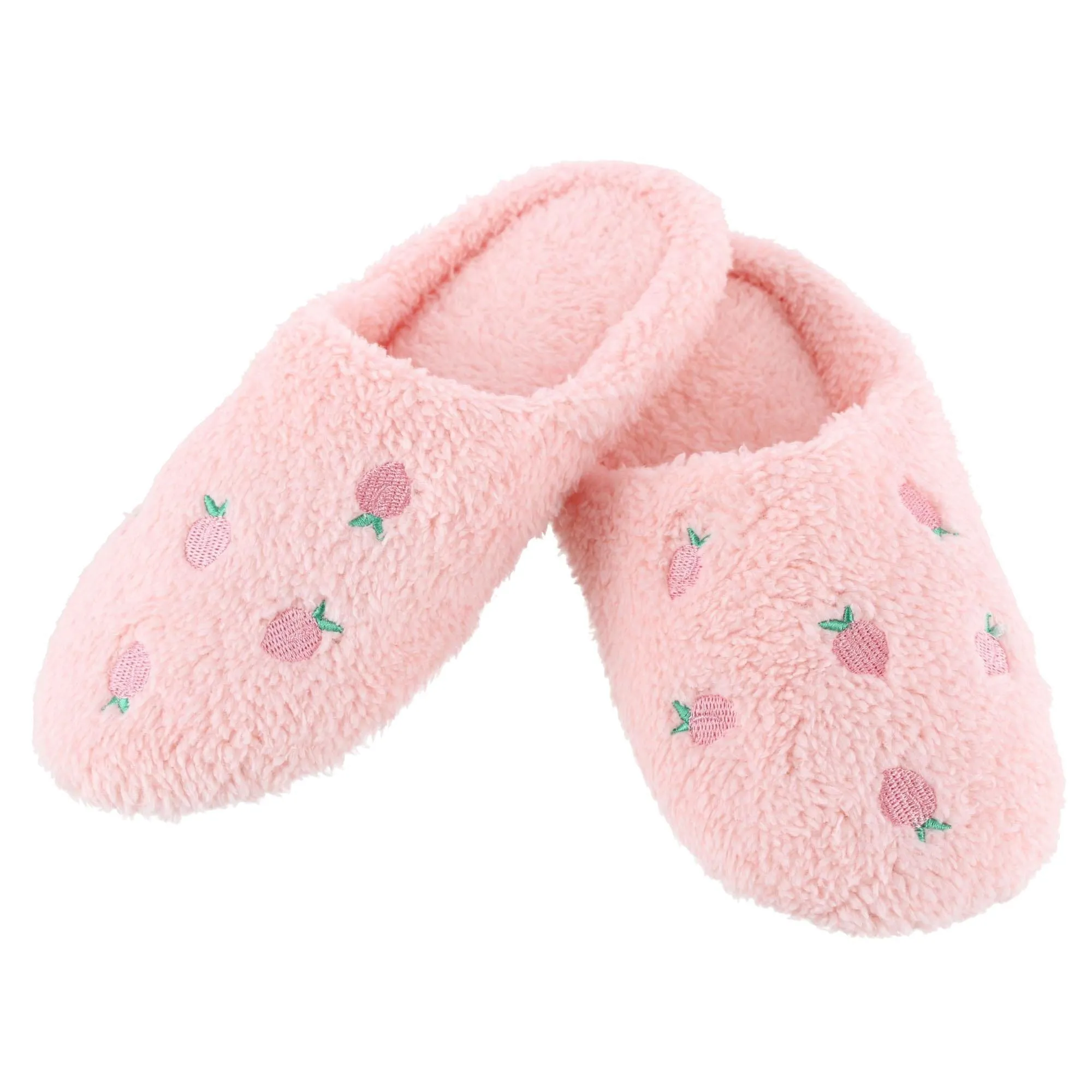 CTM® Women's Strawberry Print Fur Slippers sold by Belt Outlet product image thumbnail 4