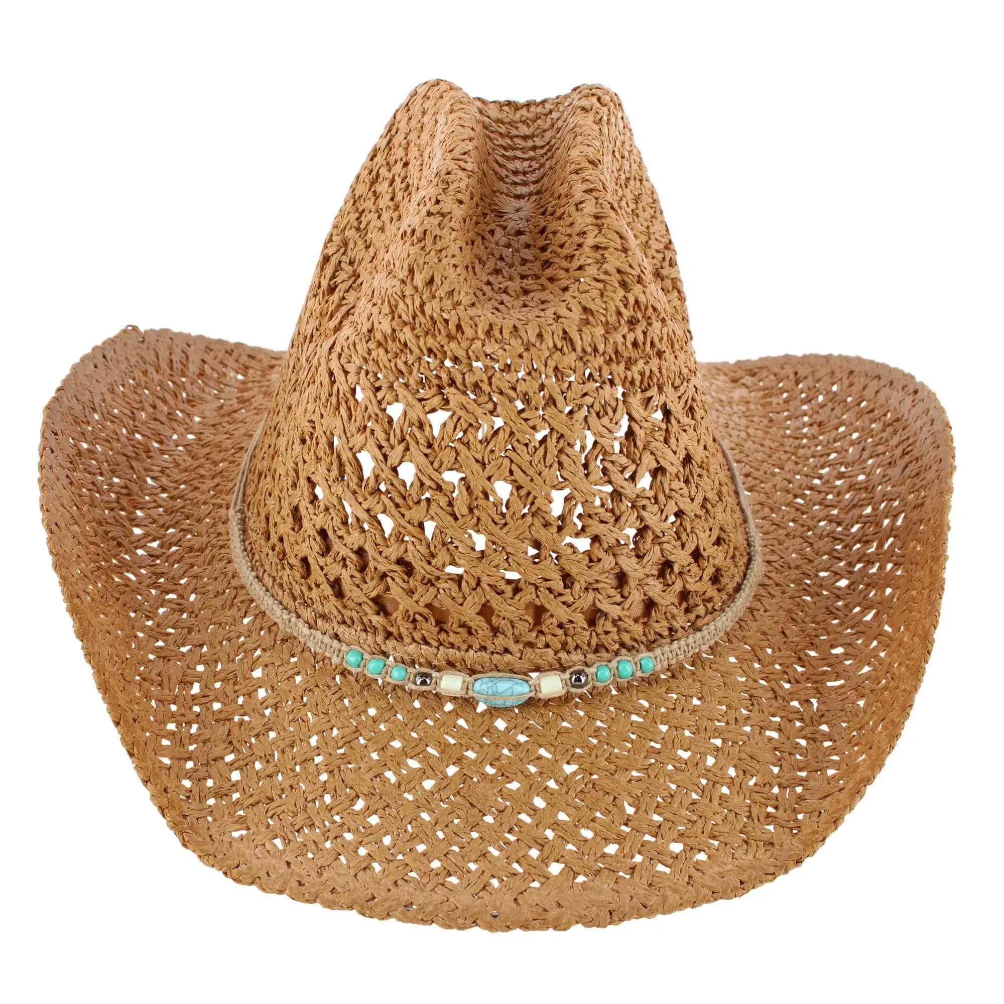 CTM® Women's Braided Bead Straw Cowboy Hat sold by Belt Outlet product image thumbnail 4
