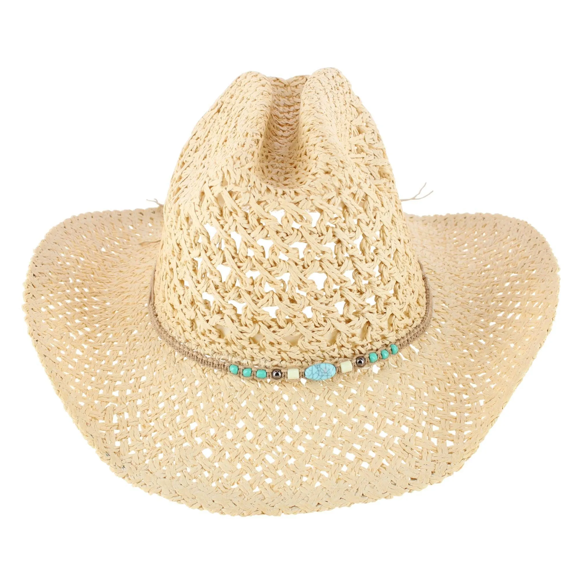CTM® Women's Braided Bead Straw Cowboy Hat sold by Belt Outlet product image thumbnail 3