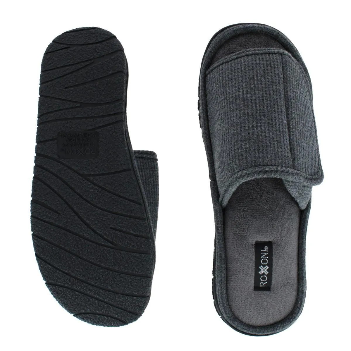 CTM® Men's Supportive Open Toe Hook and Loop Slide Slippers sold by Belt Outlet product image thumbnail 5