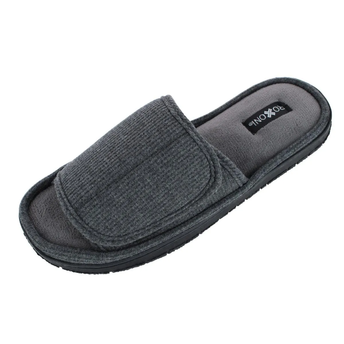 CTM® Men's Supportive Open Toe Hook and Loop Slide Slippers sold by Belt Outlet product image thumbnail 4