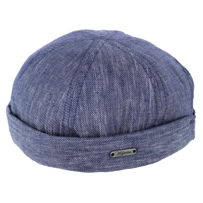 Wigens Men's Denim Linen Docker Cap made by Belt Outlet
