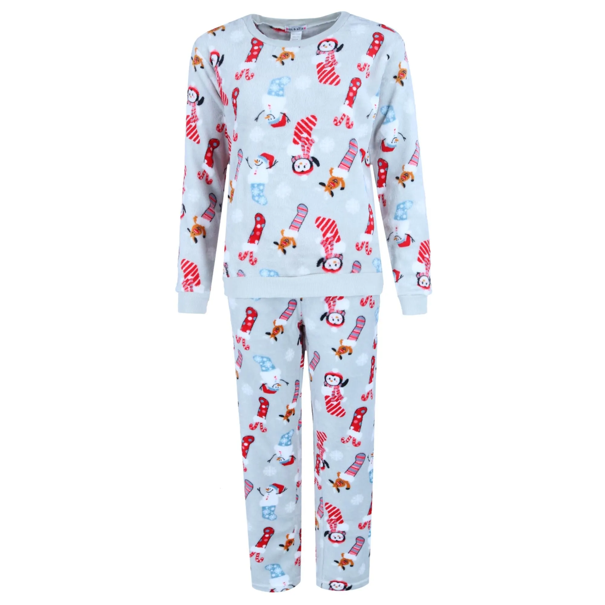 em & alfie Women's Snowman Print Plush PJ Set sold by Belt Outlet product image thumbnail 3