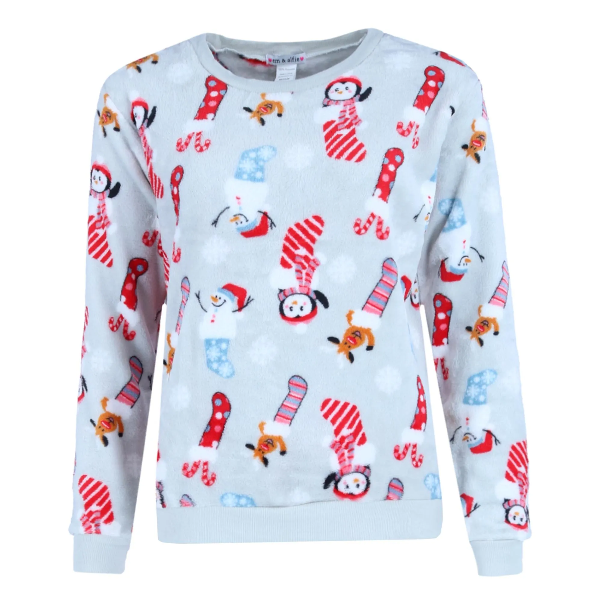 em & alfie Women's Snowman Print Plush PJ Set sold by Belt Outlet product image thumbnail 4