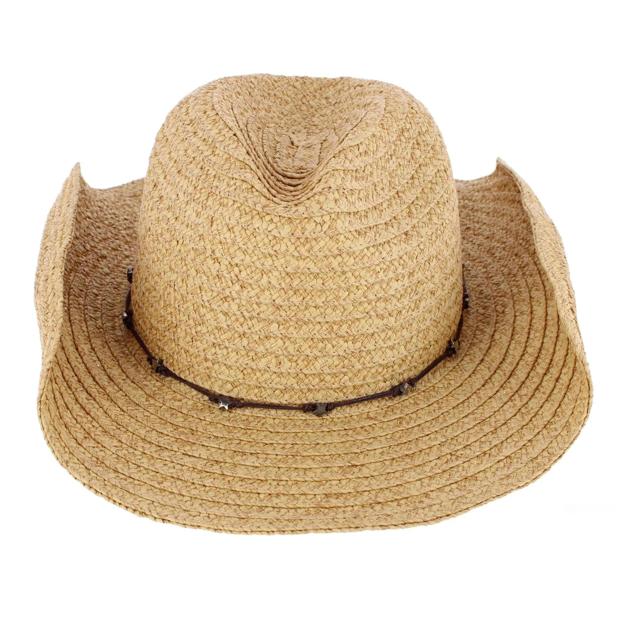 CTM® Women's Straw Cowboy Hat with Star Hatband and Shapeable Brim sold by Belt Outlet product image thumbnail 4
