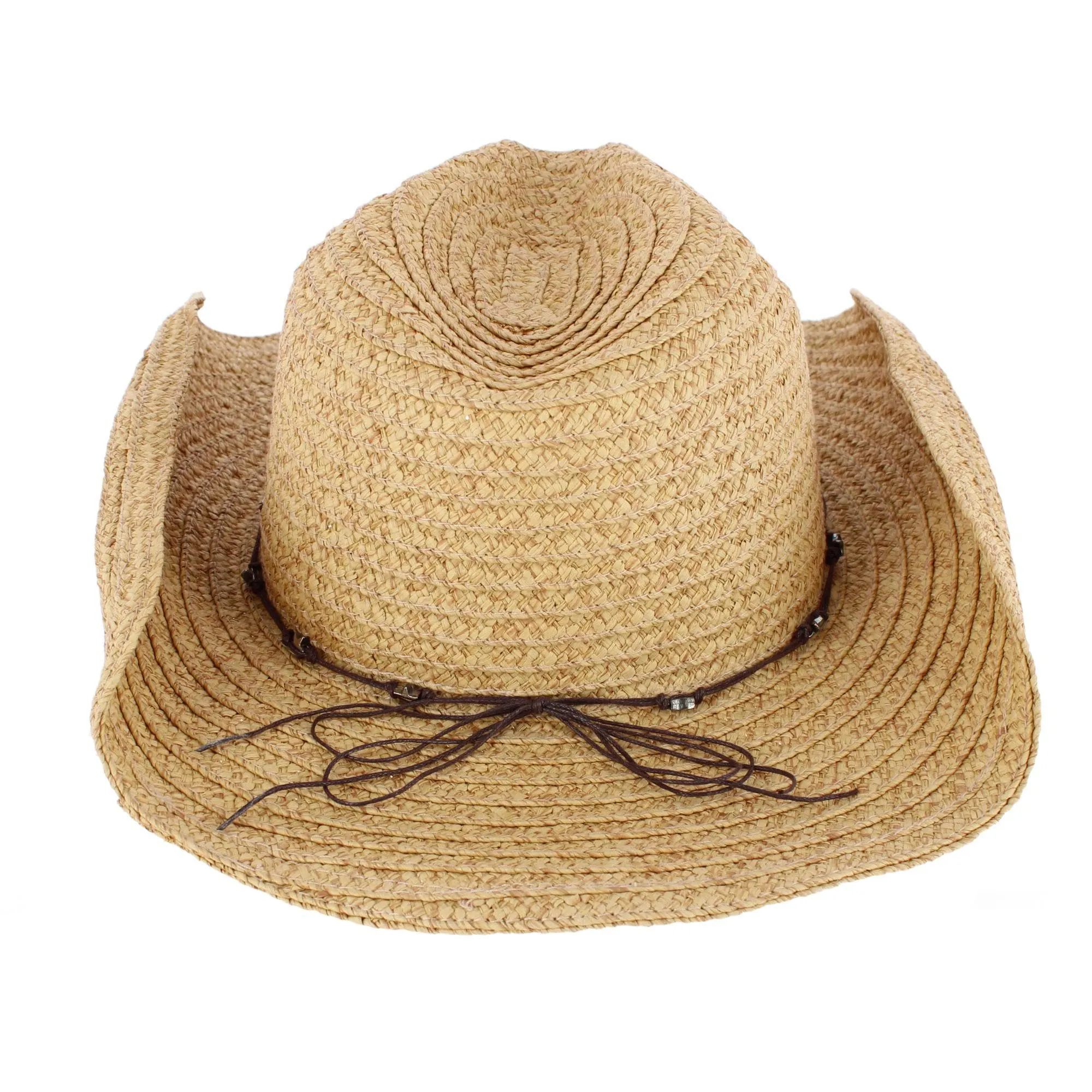 CTM® Women's Straw Cowboy Hat with Star Hatband and Shapeable Brim sold by Belt Outlet product image thumbnail 5