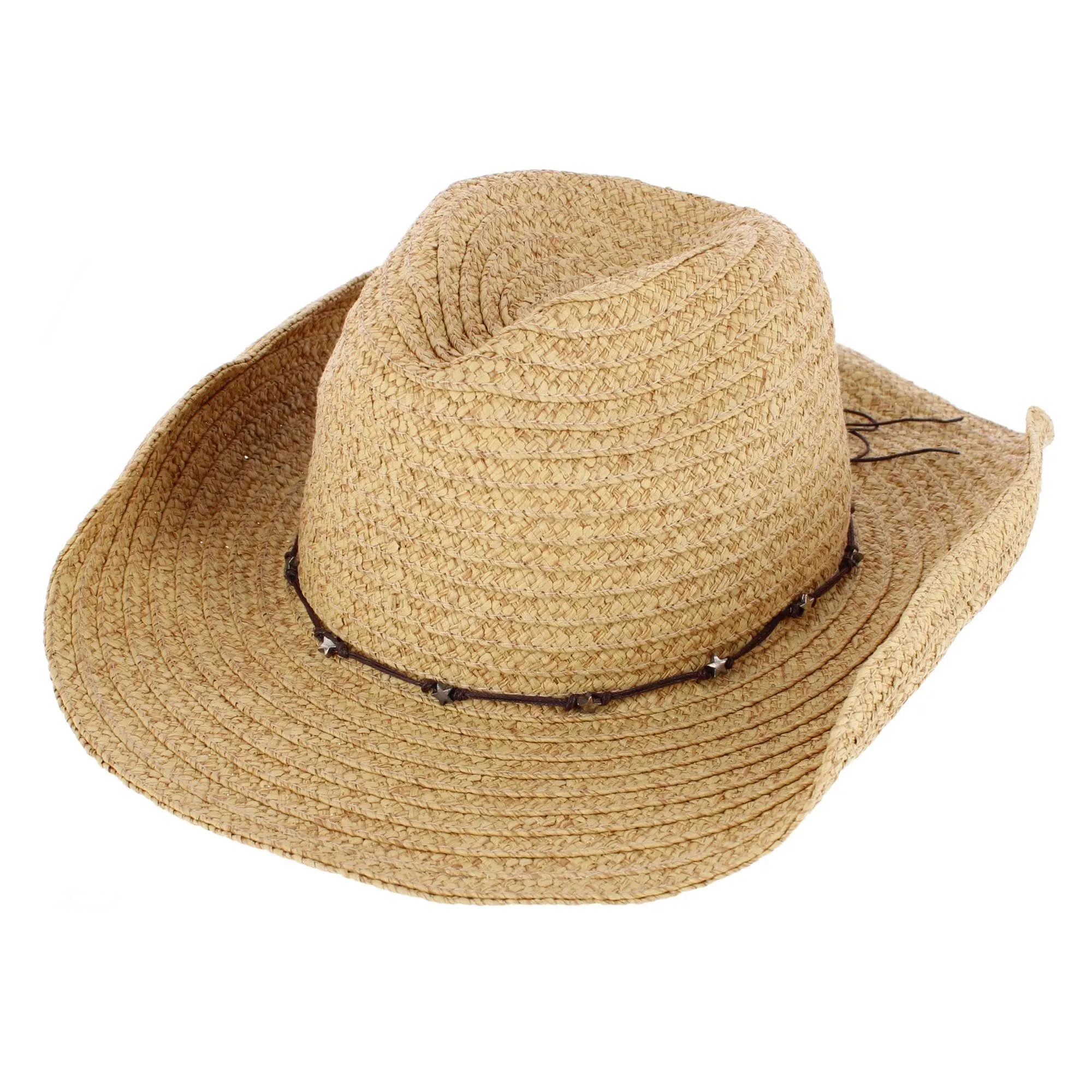 CTM® Women's Straw Cowboy Hat with Star Hatband and Shapeable Brim sold by Belt Outlet product image thumbnail 3