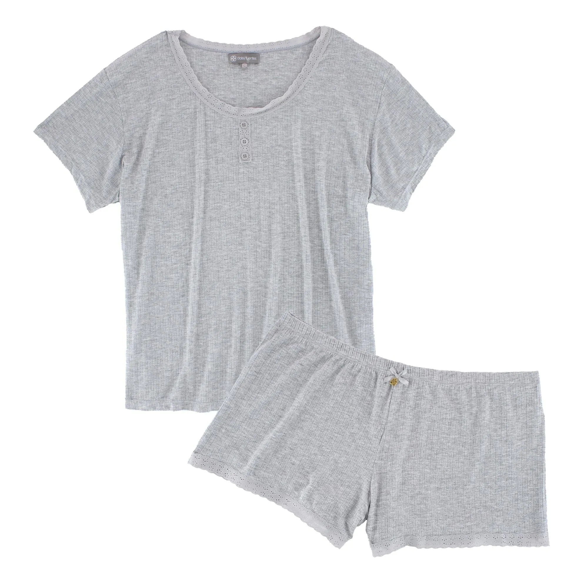 Daisy Fuentes Women's Plus Size Short Sleeve Pointelle Pajama Set sold by Belt Outlet