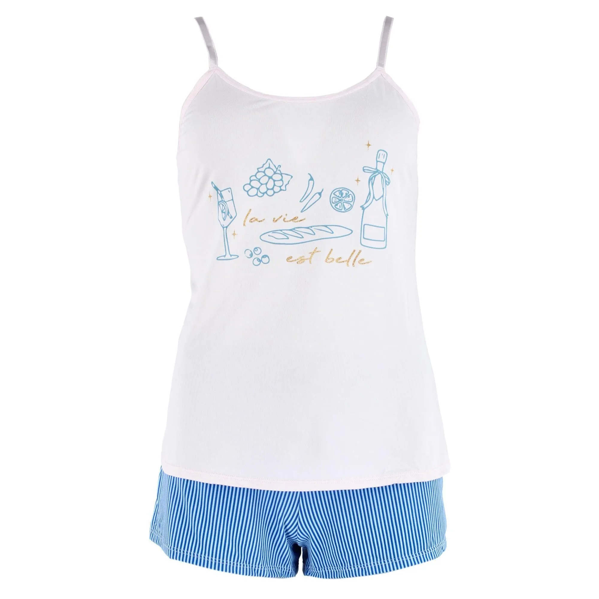 Spree Young Women's Cami Tank Top and Short Pajama Sleep Set sold by Belt Outlet product image thumbnail 2