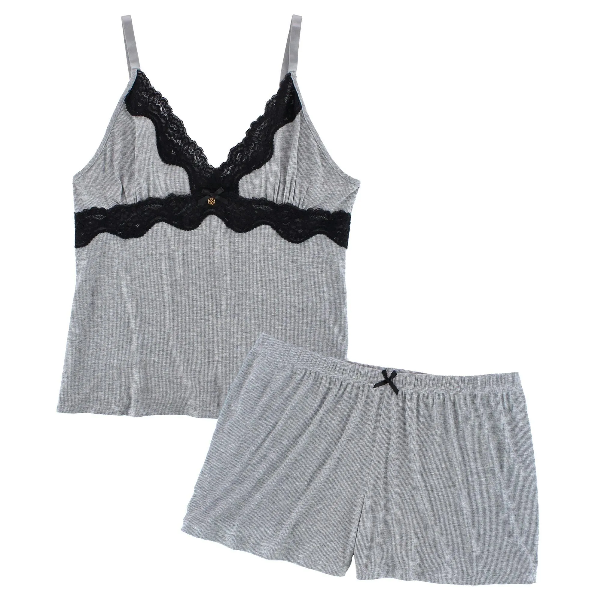 Daisy Fuentes Women's Plus Size Ribbed Lace Cami and Shorts Sleep Set sold by Belt Outlet product image thumbnail 2