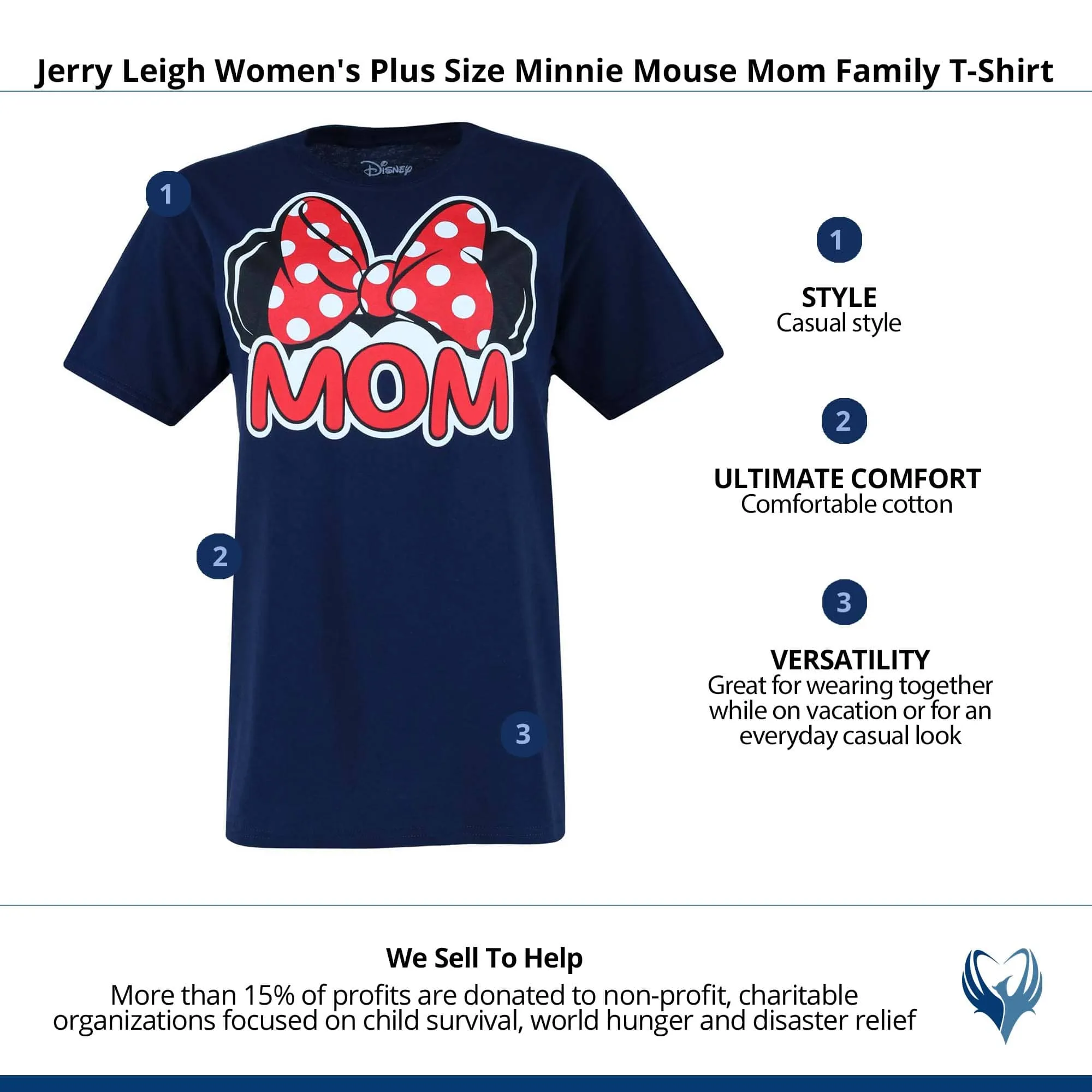 Jerry Leigh Women's Plus Size Minnie Mouse Mom Family T-Shirt sold by Belt Outlet product image thumbnail 5