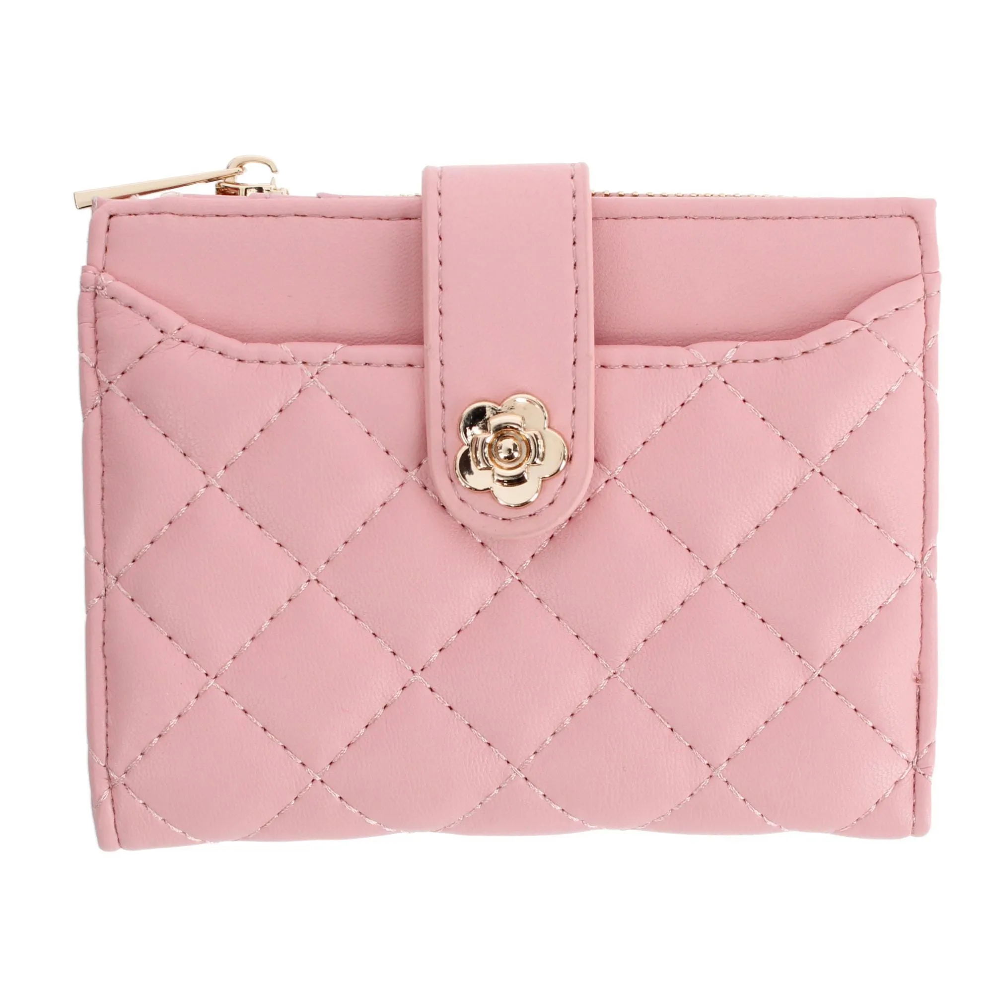 CTM® Women's Premium Faux Leather Quilt Quality Bi-Fold Wallet sold by Belt Outlet