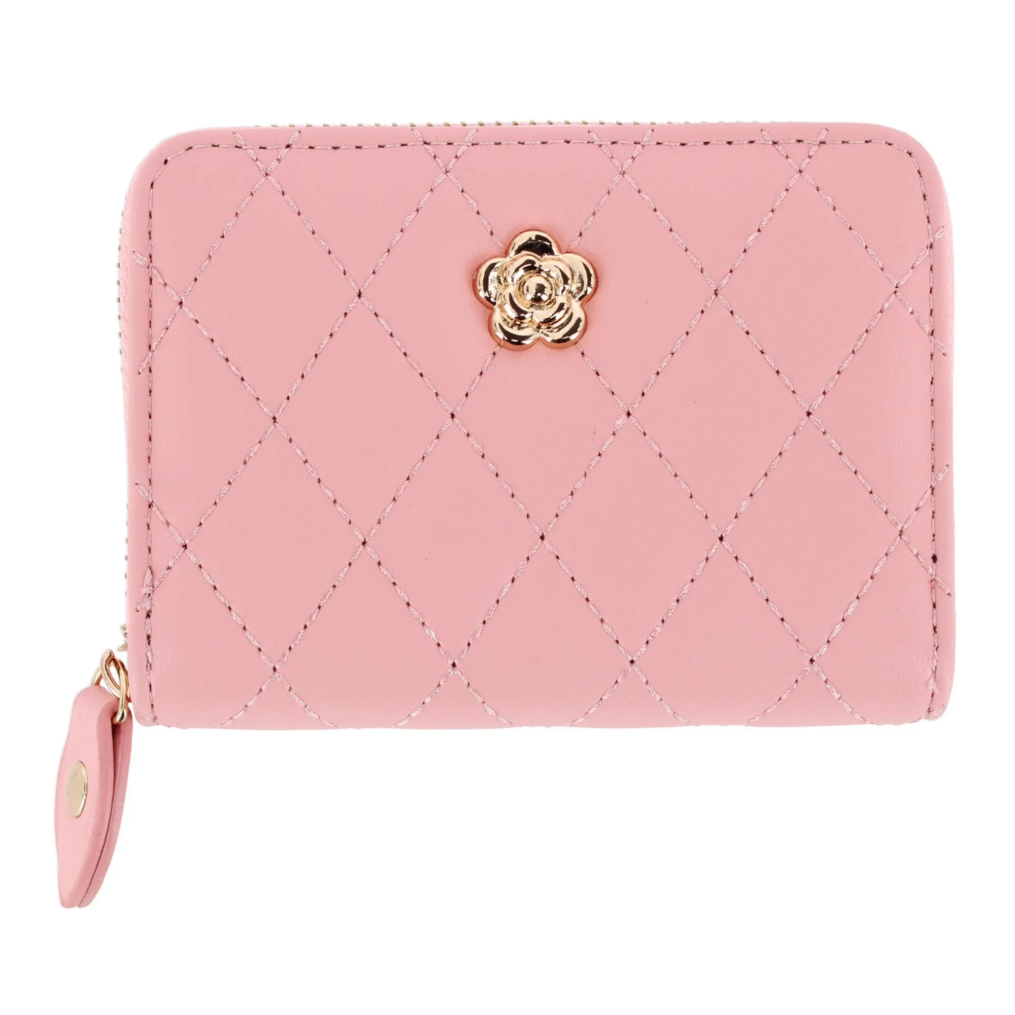 CTM® Women's Premium Faux Leather Quilted Look Zip Around Card Case sold by Belt Outlet product image thumbnail 5