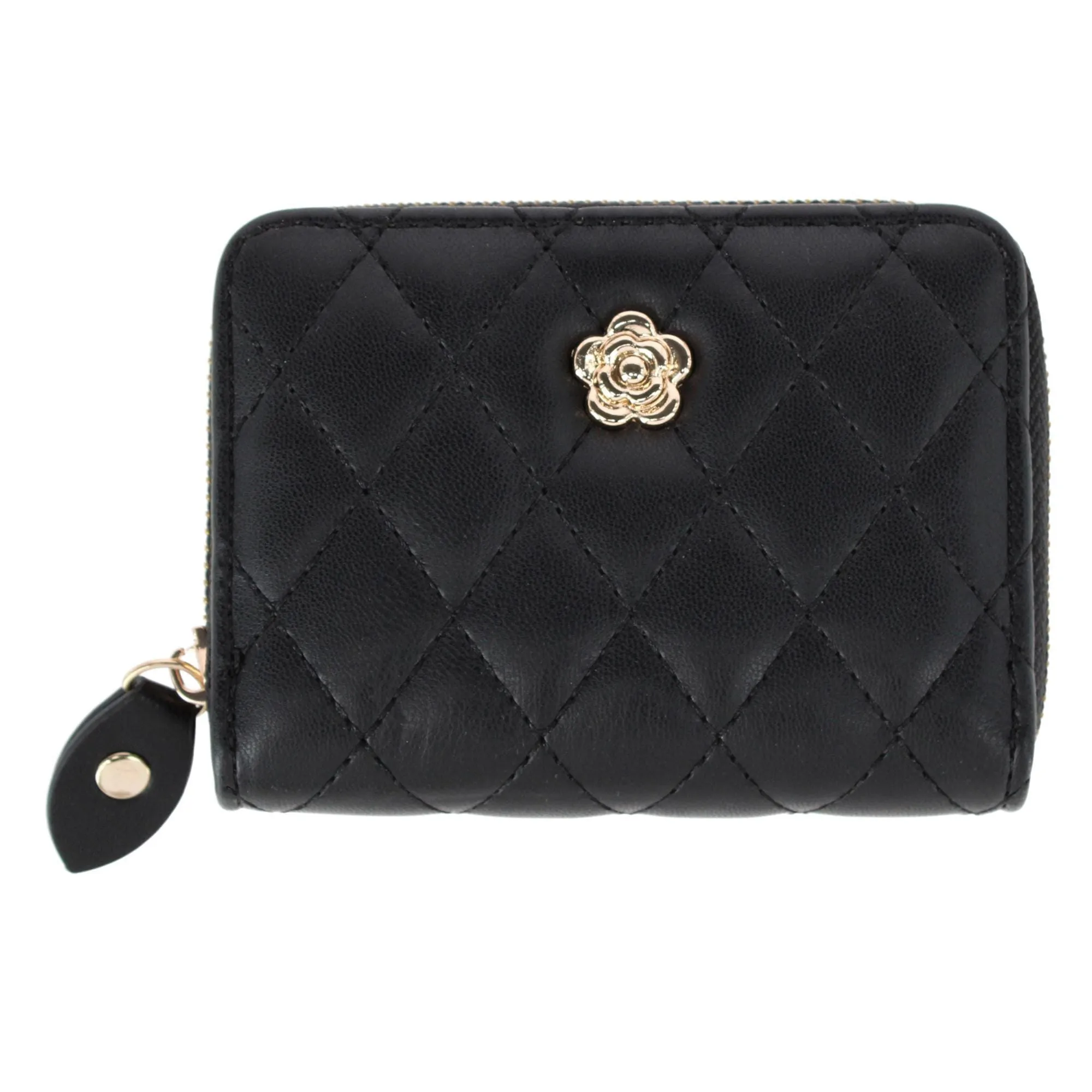 CTM® Women's Premium Faux Leather Quilted Look Zip Around Card Case sold by Belt Outlet product image thumbnail 2