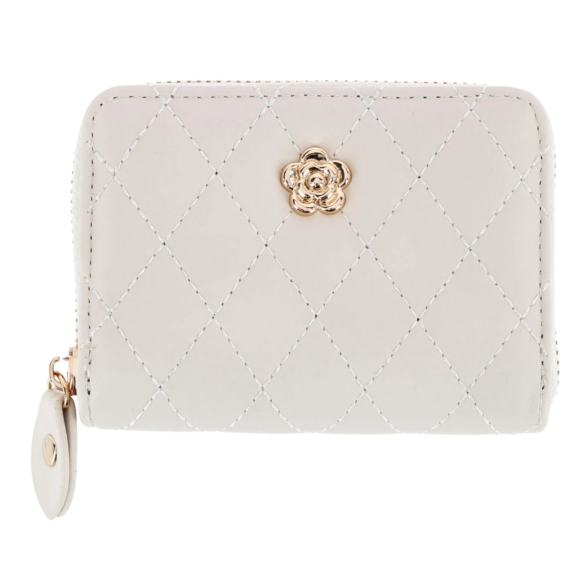 CTM® Women's Premium Faux Leather Quilted Look Zip Around Card Case sold by Belt Outlet product image thumbnail 3