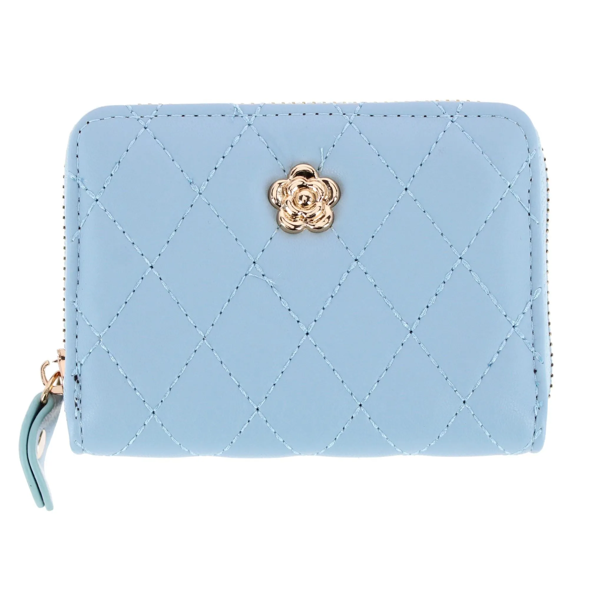 CTM® Women's Premium Faux Leather Quilted Look Zip Around Card Case sold by Belt Outlet product image thumbnail 4