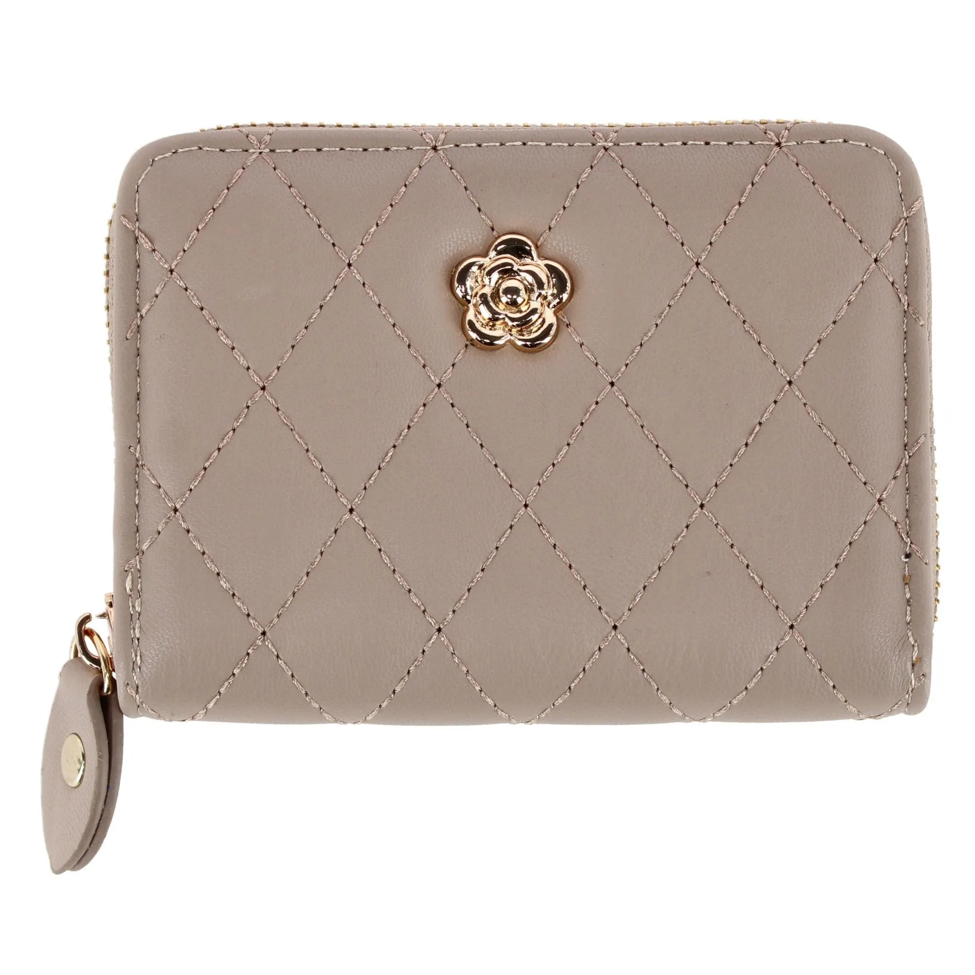 CTM® Women's Premium Faux Leather Quilted Look Zip Around Card Case sold by Belt Outlet