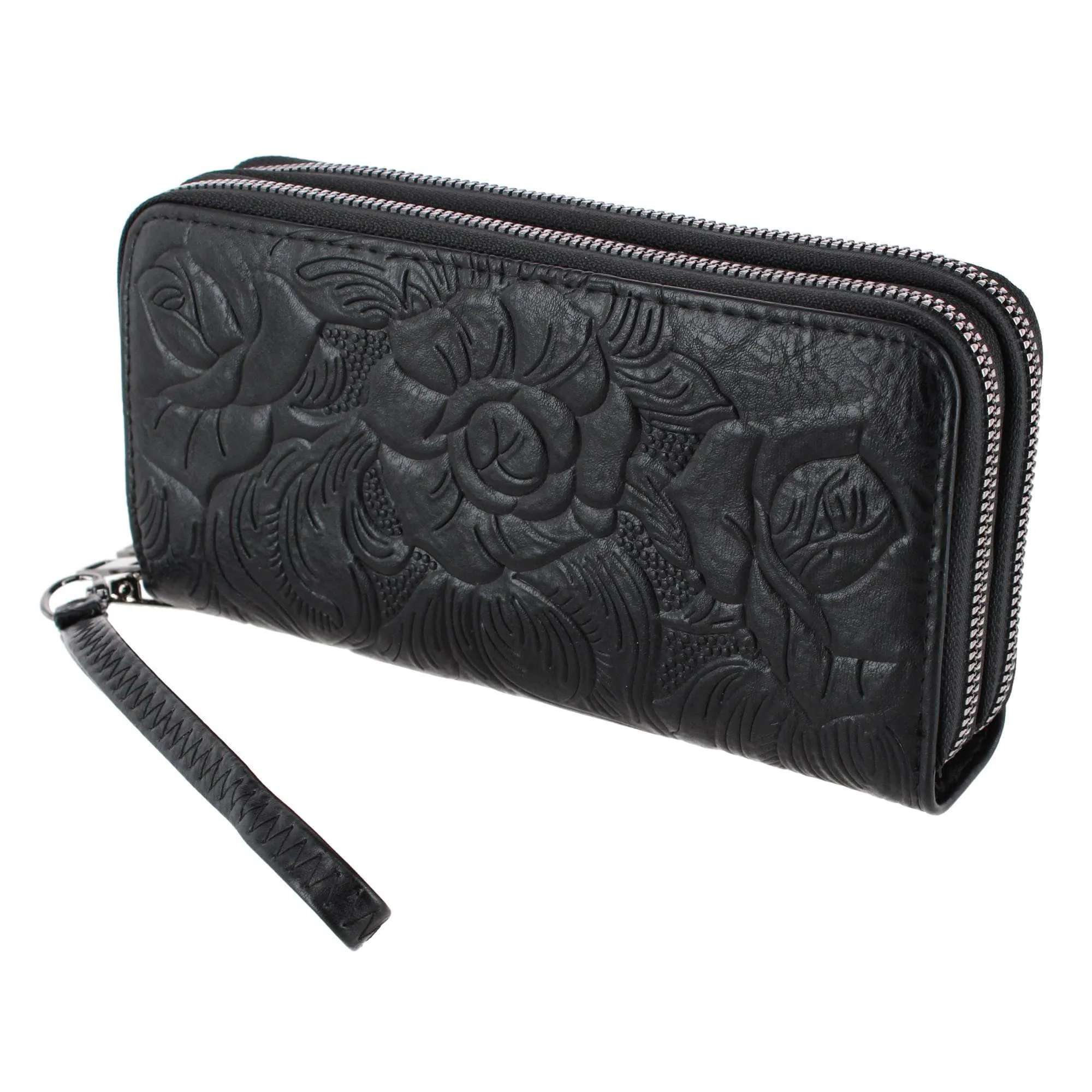 CTM® Women's Premium Faux Leather Zip Around Organizer Wristlet Wallet sold by Belt Outlet product image thumbnail 2