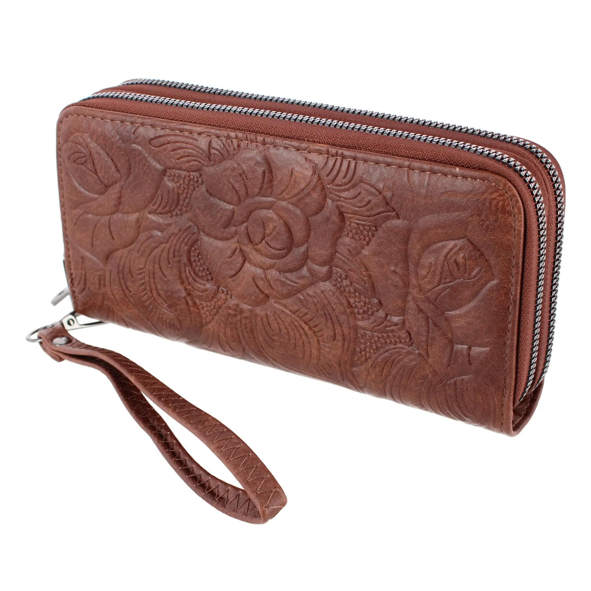 CTM® Women's Premium Faux Leather Zip Around Organizer Wristlet Wallet sold by Belt Outlet product image thumbnail 3